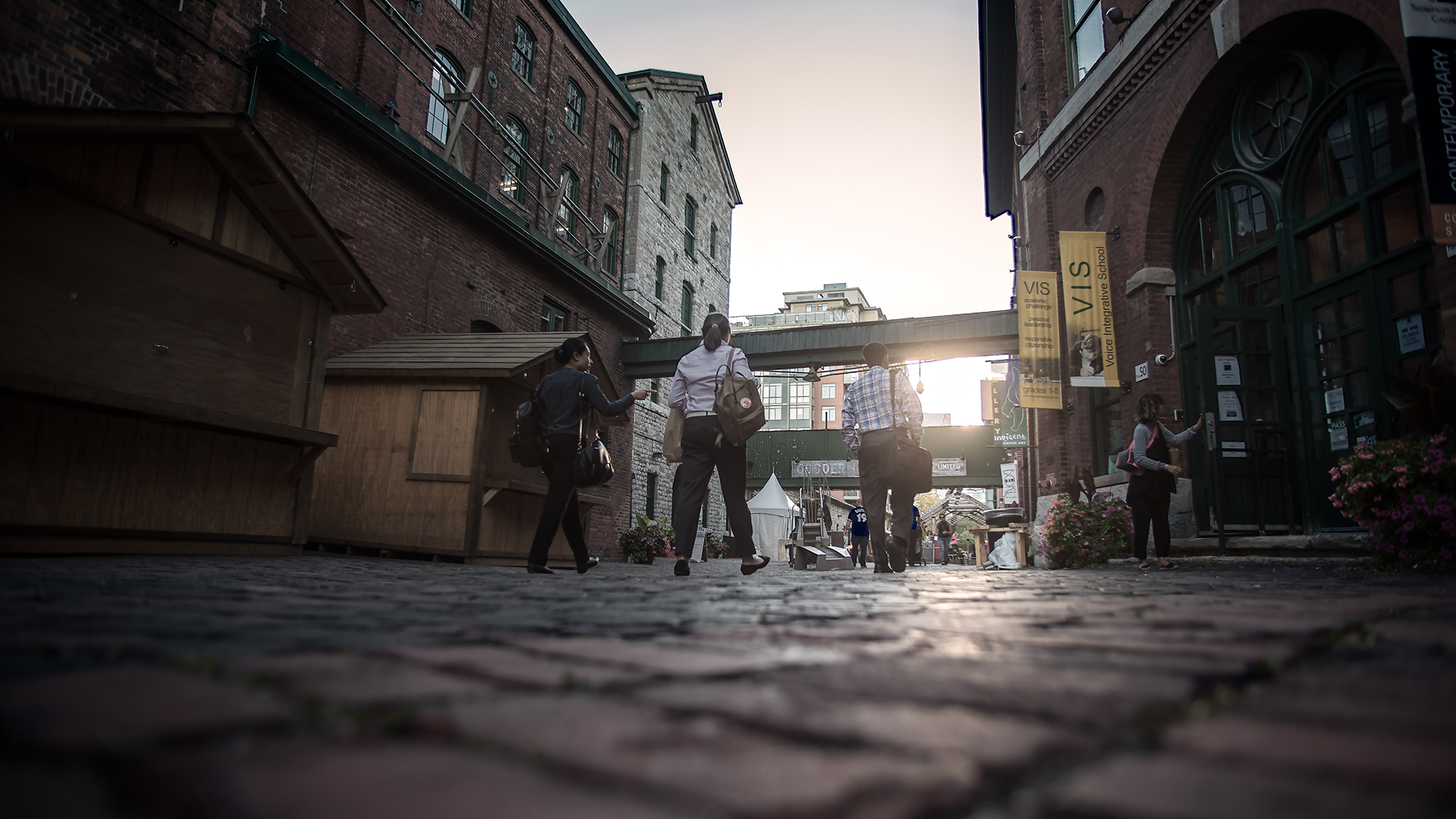 Urban district street scene