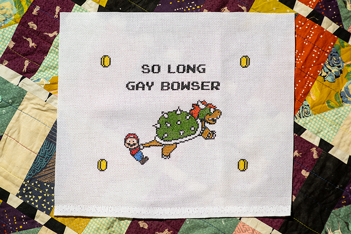 Cross-stitch design: Gay Bowser