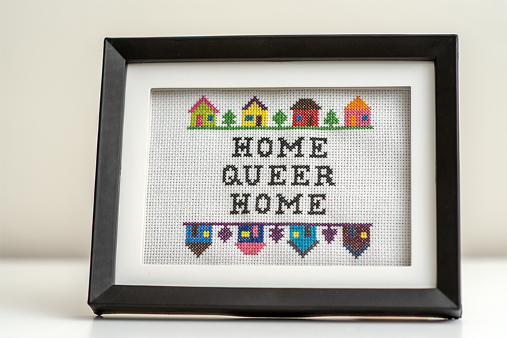 Cross-stitch design: Home Queer Home