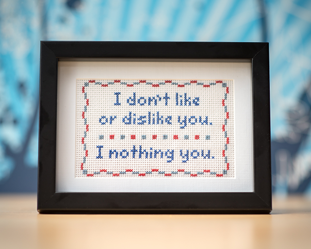 Cross-stitch design: I Nothing You