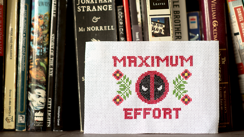 Cross-stitch design: Max Effort