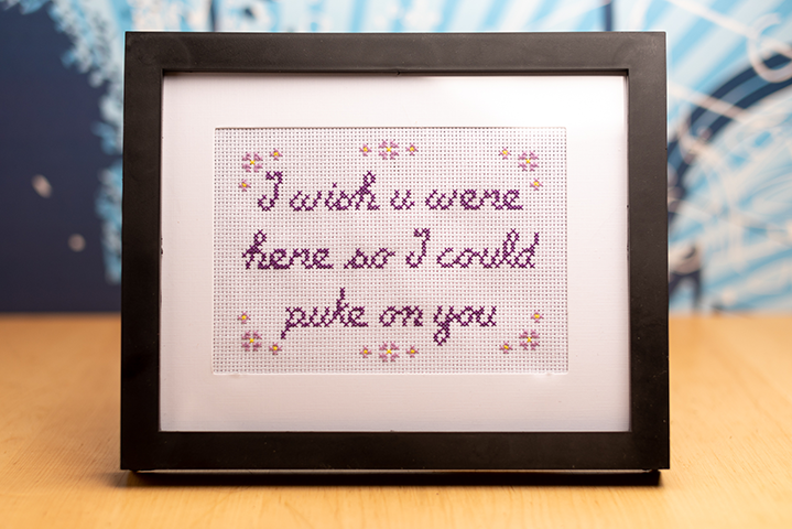 Cross-stitch design: Puke On You